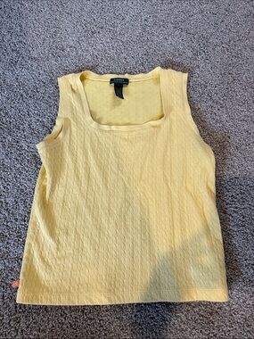 Lauren Ralph Lauren Pale Yellow Cable Knit Tank Top